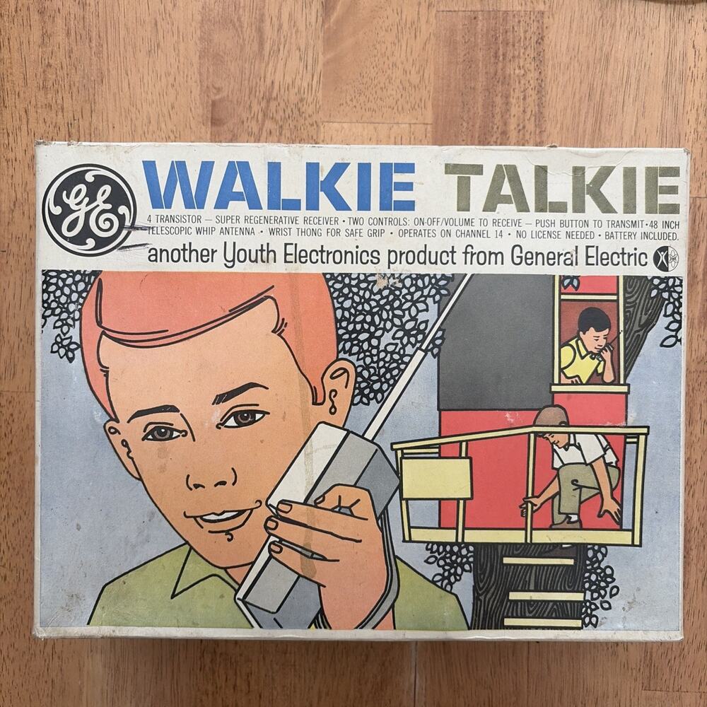 Vintage General Electric Y7040 CB Walkie Talkie Calling System Beige Japan Box